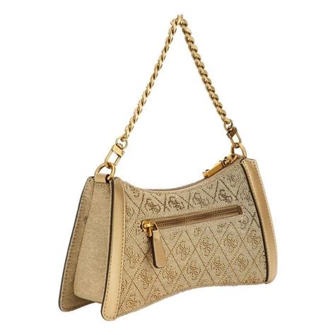 GUESS Dili Top Zip Shoulder Bag Latte Logo 270846 sac à épaule