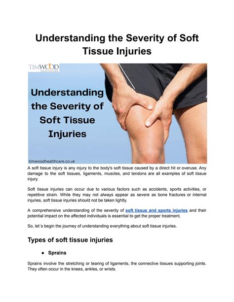 Understanding The Severity Of Soft Tissue Injuries By Tim Wood Health