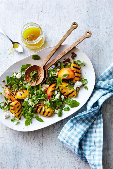 Grilled Peach And Arugula Salad With Feta Recipe