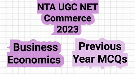 Business Economics Important Pyqs Nta Ugc Net Commerce