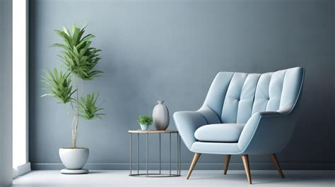 Premium AI Image | gray armchair in blue living room with copy space