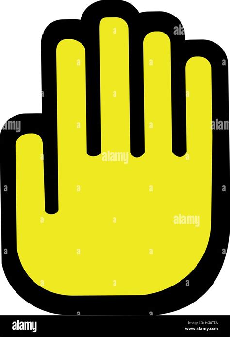 yellow stop hand stock vector image art alamy