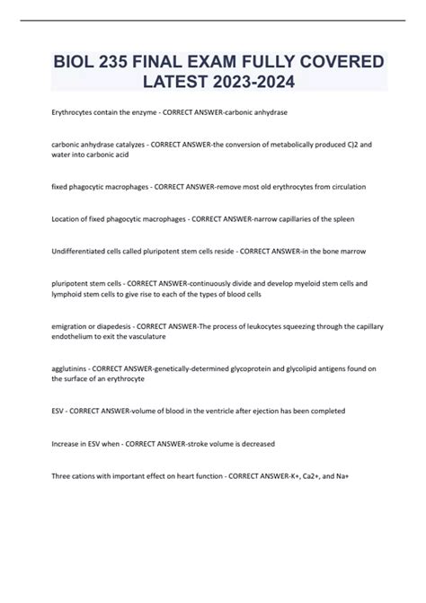 Biol Final Exam Fully Covered Latest Biol Stuvia Us