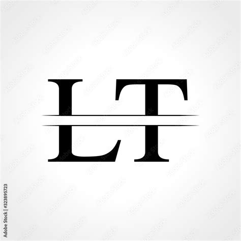 Initial Lt Letter Logo Design Vector Template Abstract Black Letter Lt