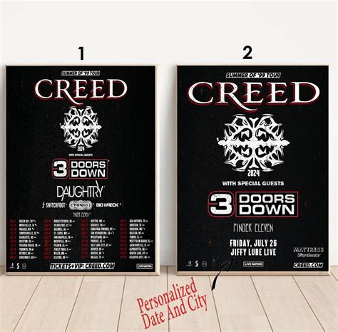 Custom Creed 2024 Tour Summer Of 99 Tour Poster Etsy