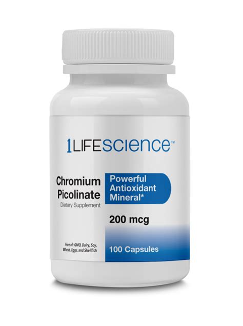 Chromium Picolinate 200 Mcg 100 Capsules 1 Life Science