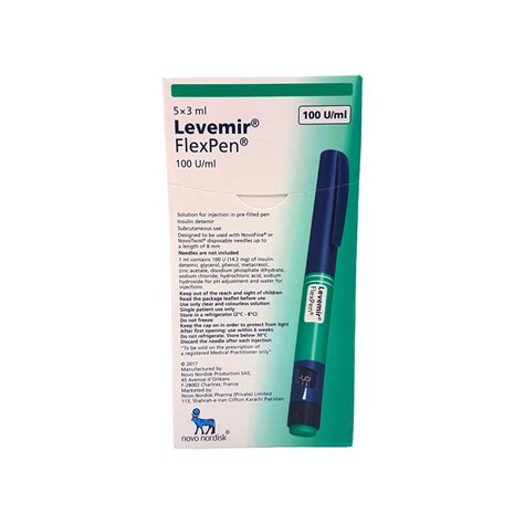 Buy Levemir Flexpen 100 IU Injection 5 Pre Filled Pen Online Emeds