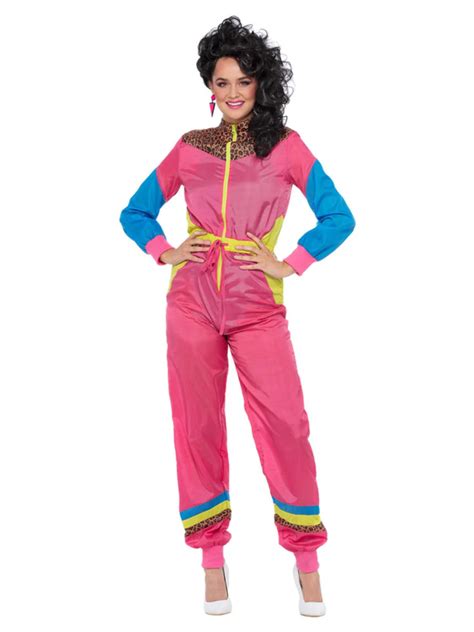 80s Colour Block Ski Shell Suit Ladies Fancy Dress Costume Fancy Dress