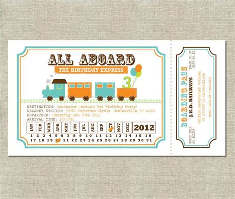 Free Printable Train Ticket Invitations Train Birthday Party