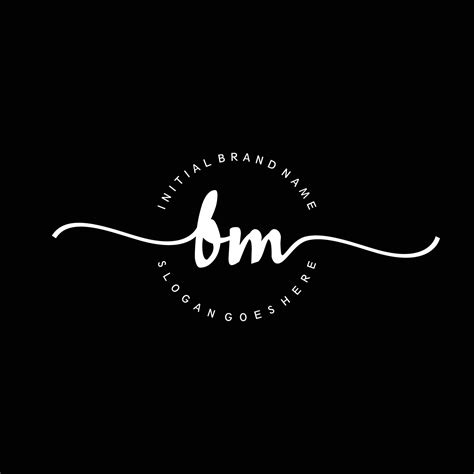 Initial BM handwriting logo template vector 13193887 Vector Art at Vecteezy