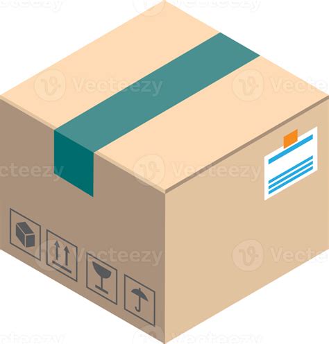 Ilustraci N De Caja De Paquete En Estilo Isom Trico D Png