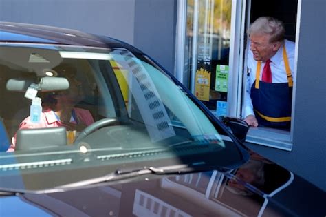 Trump Works The Fries Station And Holds A Drive Thru News Conference At