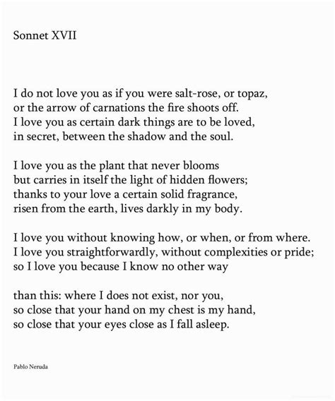 บลฟ bilfy on Twitter pablo neruda sonnet xvii la única poesía que