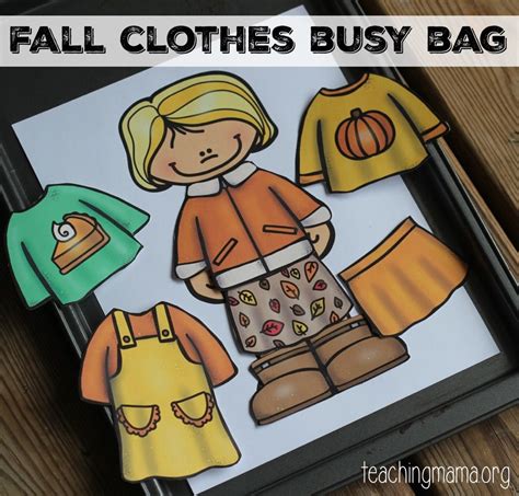 Practice Dressing Up With Fall Clothes With This Dress Up Busy Bag For