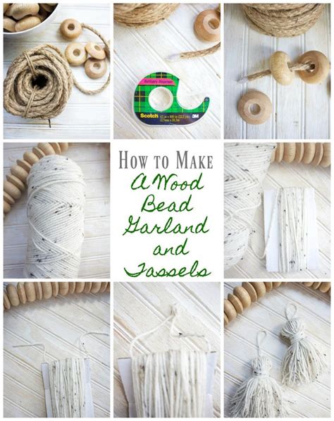 Decor Hacks How To Make A Wood Bead Garland With Tassels Wood Bead