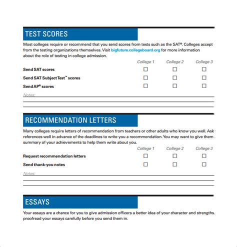 FREE 13+ College Checklist Templates in PDF | MS Word | Google Docs | Pages