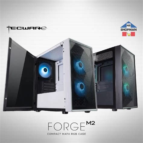 Tecware Forge M2 ARGB Black White Mesh MATX Desktop Computer PC Case