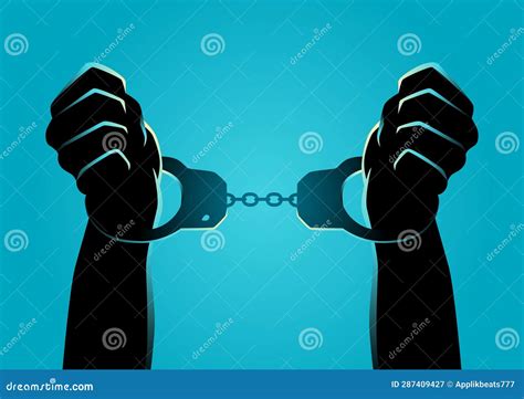 Hands In Handcuffs Stock Vector Illustration Of Prisoner 287409427