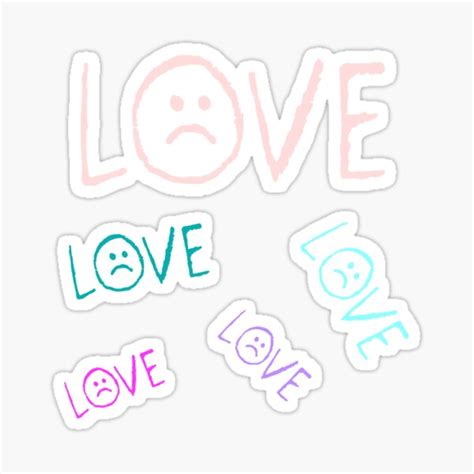 Lil Peep Style Love Tattoo Sticker Pack Set Pastel Colors Sticker