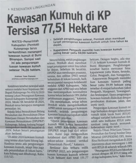 PEMKAB Kawasan Kumuh Di KP Tersisa 77 51 Hektare