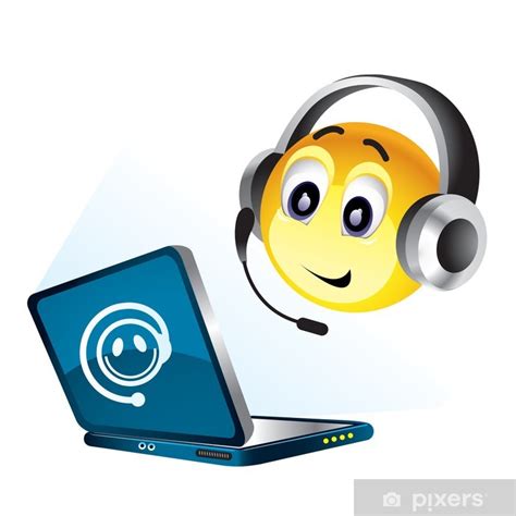 Sticker Smiley Boule De Travailler Sur Leur Ordinateur Pixersfr