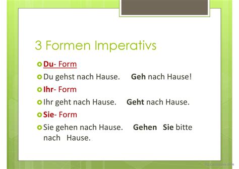 Präsentation Zu Imperativ Deutsch Daf Powerpoints