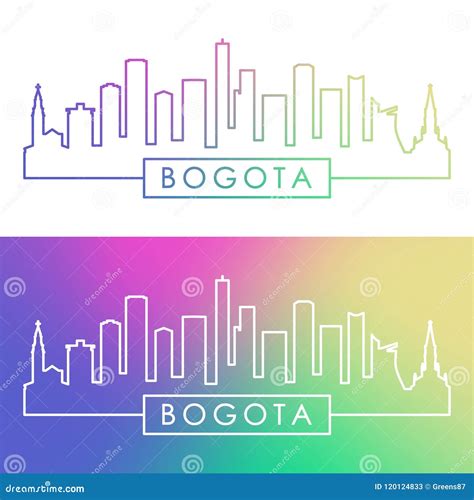 Bogota Skyline. Colorful Linear Style Stock Vector - Illustration of ...