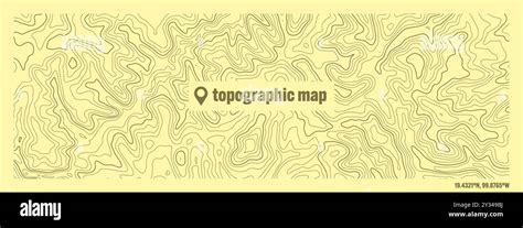 Colorful Topographic Map With Contour Lines Geographic Terrain Grid