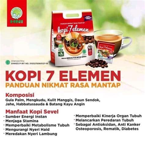 Jual Kopi SEVEL Kopi 7 Elemen HNI HPAI Pouch Kecil Isi 10 Sachet