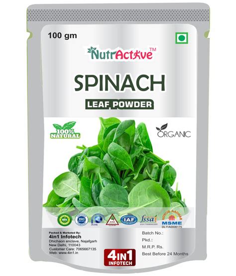 Nutractive Green Spinach Leaf Powder Palak Leaf Instant Soup 100 Gm