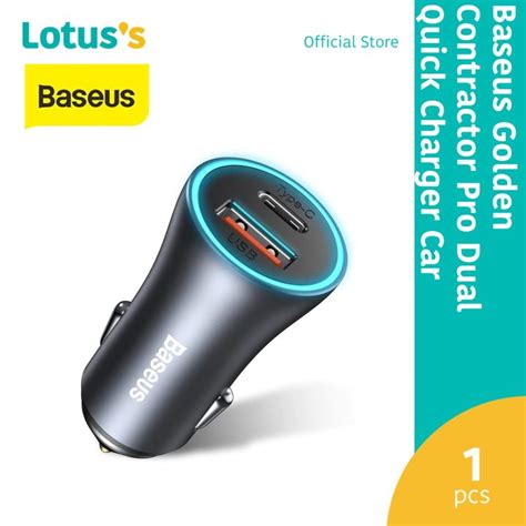 Baseus Golden Contactor Pro Dual Quick Charger Car Charger Usb And Type