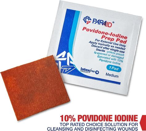 Box Of 100 Count Iodine Prep Solution Pads 10 Povidone Iodine Swabs