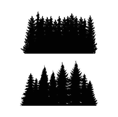 Vintage trees and forest silhouettes set 22539722 Vector Art at Vecteezy