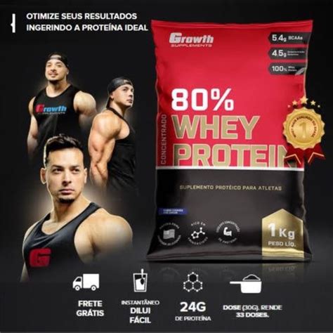 Whey 80 Concentrado Growth Supplements B Force Suplementos