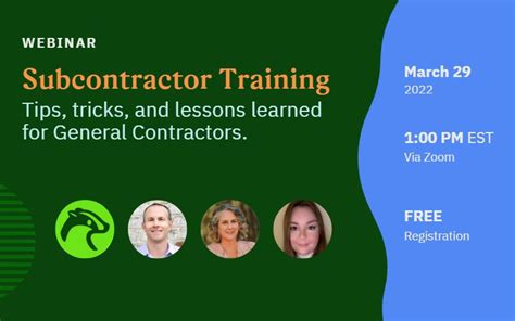 Subcontractor Training Tips Tricks And Lessons Learned For Gcs