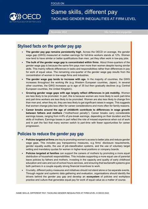 Pdf Same Skills Different Pay Tackling Gender Inequalities At Firm