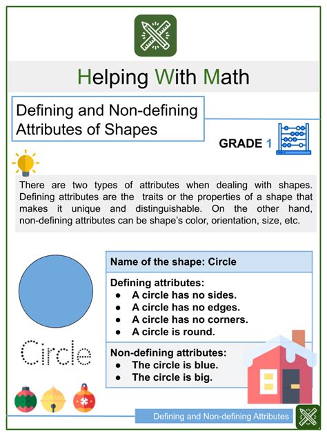 Attributes Of Shapes Worksheet