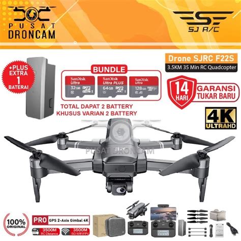 Jual Promo Spesial SJRC F22S Pro GPS Drone 2 Axis Gimbal 4K 3 5KM 35