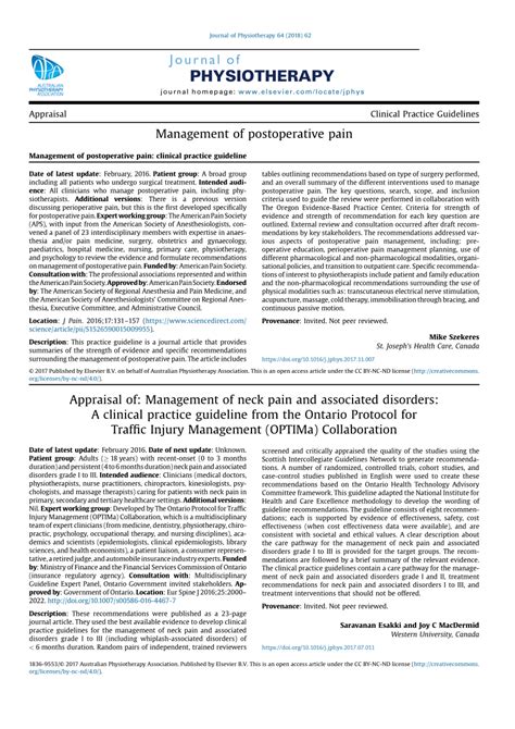 PDF Management Of Postoperative Pain