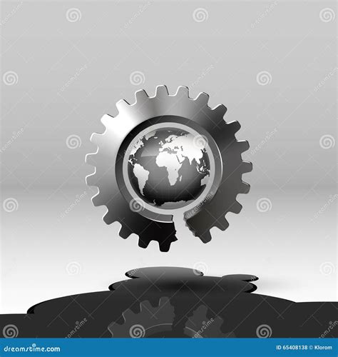 Broken Gear Wheel Cog Body With Zoom Glass. Technical Mechanism