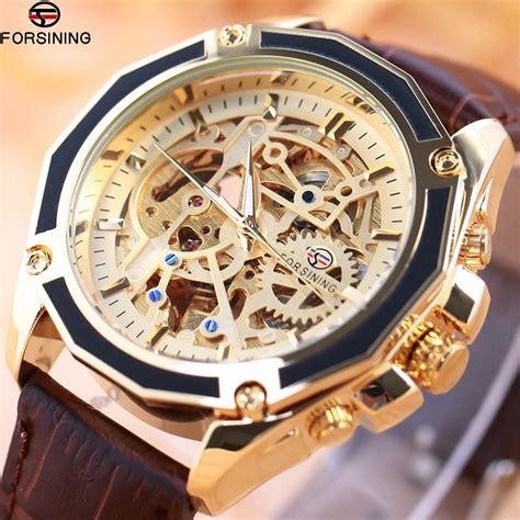 Forsining Business Men Automatic Mechanical Watch Leather Strap