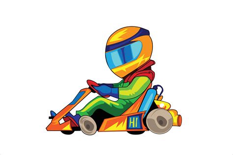 Cartoon Go Kart Racer Vector Vector Art At Vecteezy