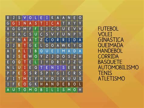 CAÇA PALAVRAS ESPORTES Wordsearch