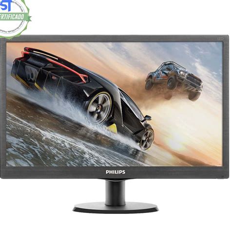 Monitor LED 18 5 Philips V Line HDMI E Vga Widescreen 193V5LHSB2 Preto