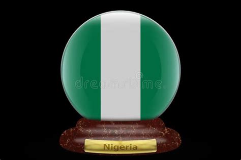 D Flag Of Nigeria On A Pillar Stock Illustration Illustration Of