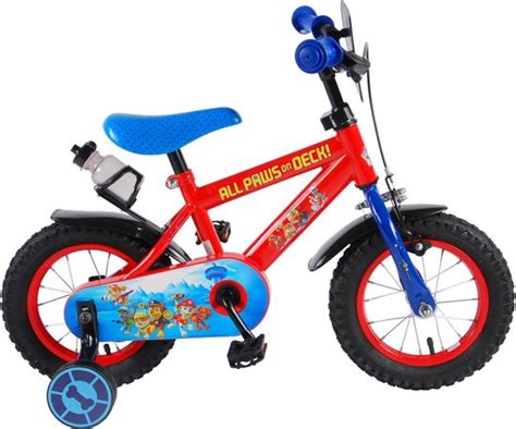 Paw Patrol Kinderfiets Jongens Inch Rood Blauw Met