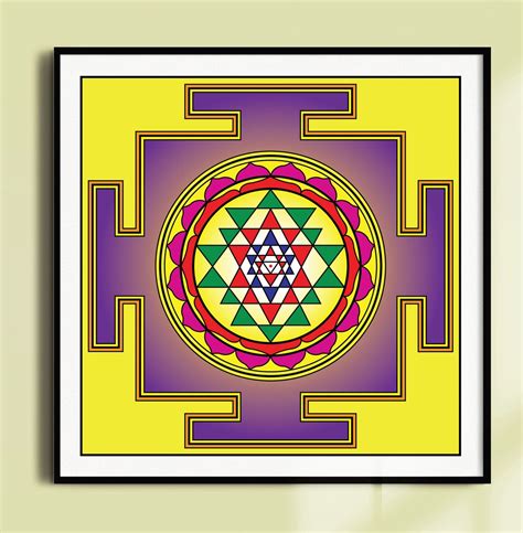 Sri Yantra Hindu Symbol Design Mandala Color  Printable Etsy