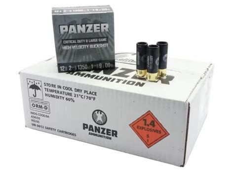 Panzer Critical Defense 12Ga 00 Buckshot 9 Pellet 2 75 1 3 16 Oz 1350