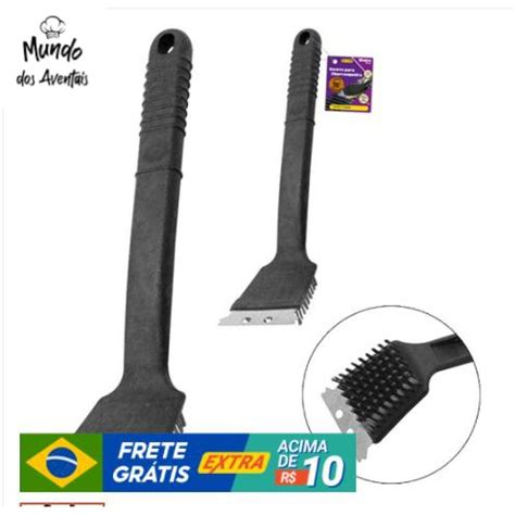 Escova Limpa Grelha Churrasqueira Chapa Raspadora Em A O Inox Shopee