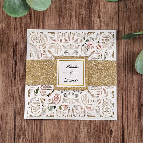 Buy Dreambuilt X Inch Ivory Laser Cut Wedding Invitations Cards